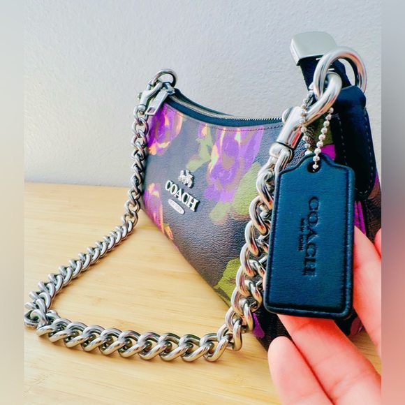 Coach Charlotte Shoulder Bag Signature Crossbody Rose Print - Picture 4 of 13